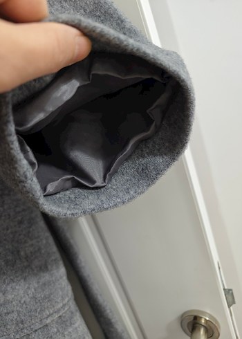 Gri Uzun Kışlık Kaban - Görsel 5