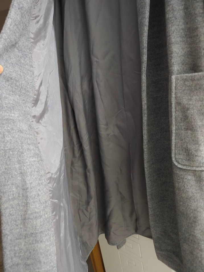 Gri Uzun Kışlık Kaban - Görsel 4