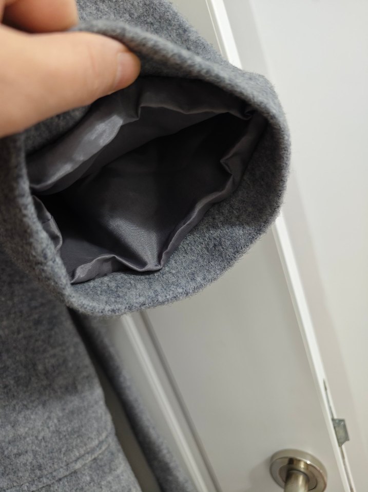 Gri Uzun Kışlık Kaban - Görsel 5