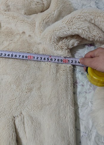 Kapüşonlu Krem Renk Suni Kürk - Görsel 9