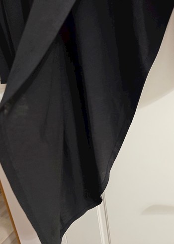 Siyah Uzun Kollu Asimetrik Keten Tunik - Görsel 6