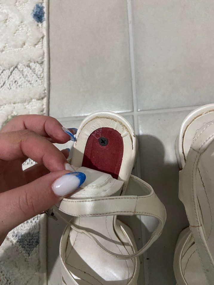 Beyaz Platform Topuklu Kadın Abiye, Gelin Ayakkabısı - Görsel 4