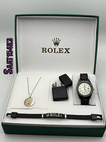 Beden siyah Renk Rolex erkek saat set