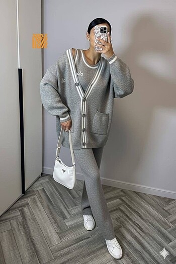 ALO ÜÇLÜ triko takım - Görsel 3