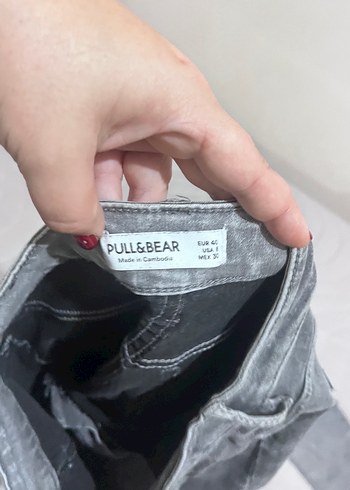 Pull and Bear Gri Kadın Denim Jean Pantolon