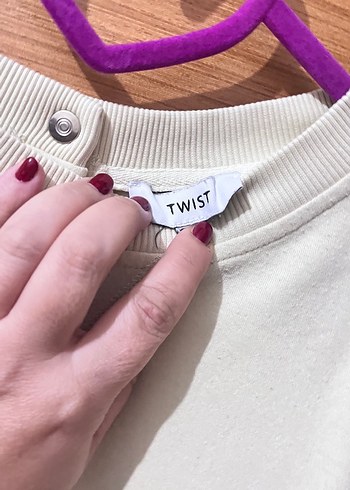 m Beden beyaz Renk Beyaz Oversize Kısa Kollu Sweatshirt
