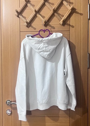 m Beden Beyaz Kapüşonlu Kadın Sweatshirt