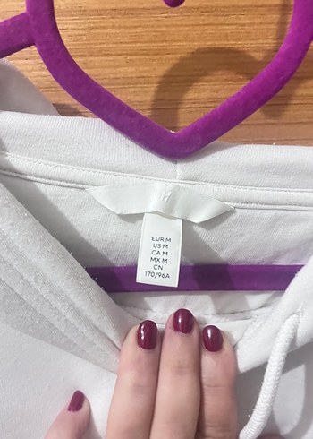 H&M Beyaz Kapüşonlu Kadın Sweatshirt