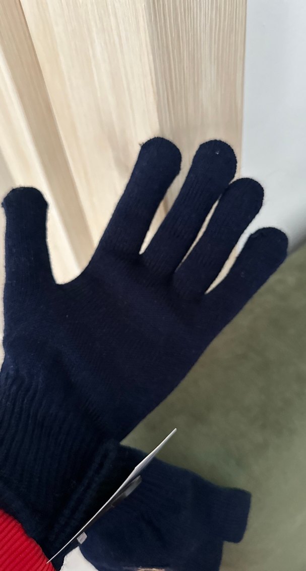 Lacivert Nakışlı Örgü Eldiven - Görsel 4