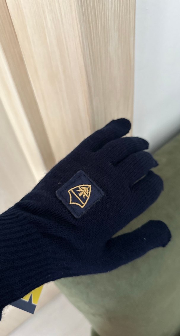 Lacivert Nakışlı Örgü Eldiven - Görsel 3