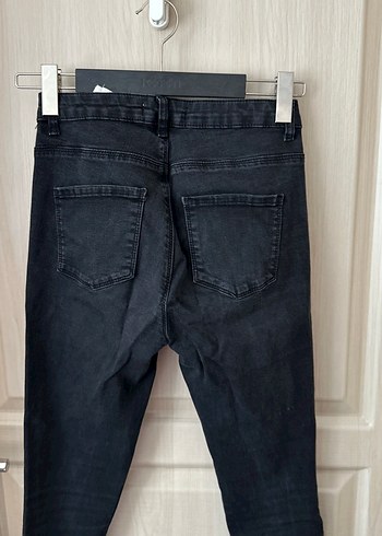 Siyah Kadın Dar Kesim Midi Denim Pantolon - Görsel 6