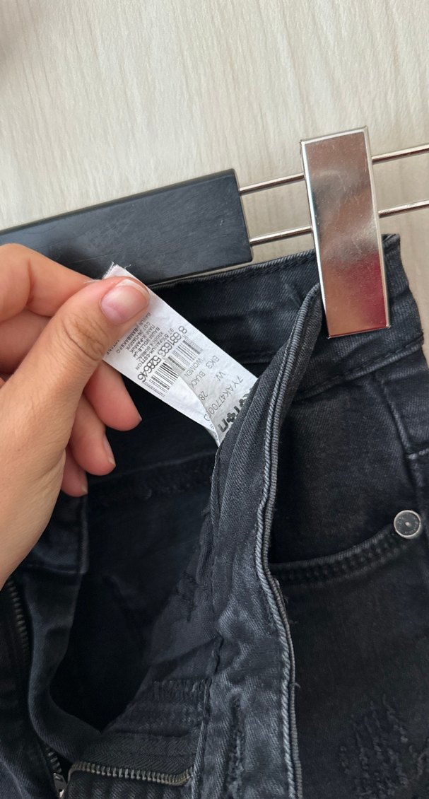 Siyah Kadın Dar Kesim Midi Denim Pantolon - Görsel 5