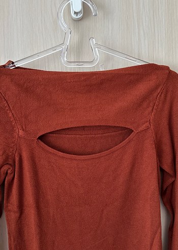 Kahverengi Kadın Triko Uzun Kollu Kazak - Görsel 2