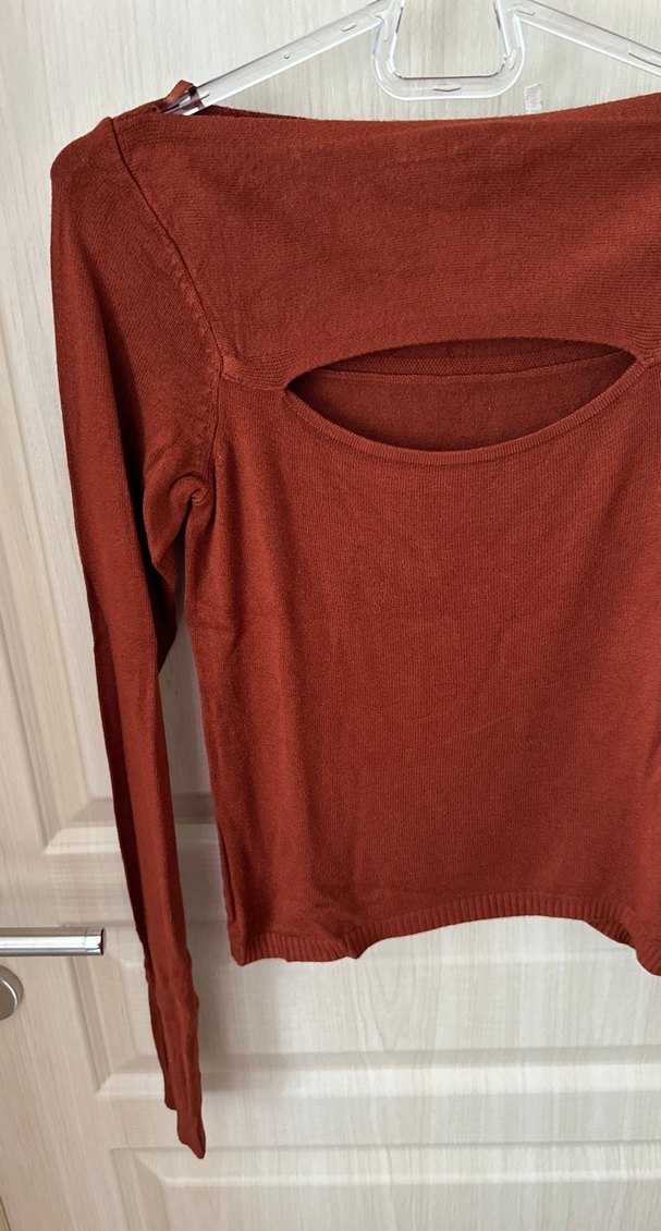 Kahverengi Kadın Triko Uzun Kollu Kazak - Görsel 3