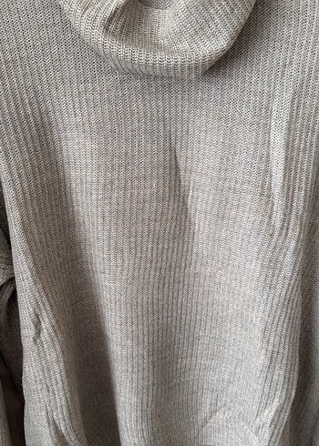 Bej Kadın Boğazlı Triko Kazak - Görsel 2