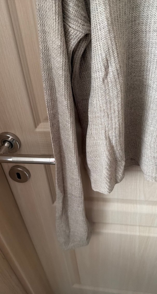 Bej Kadın Boğazlı Triko Kazak - Görsel 3