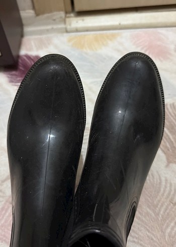 Siyah Rugan Stiletto Topuklu Kadın Bot - Görsel 5