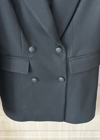Koton Siyah Düğmeli Midi Kadın Blazer Ceket