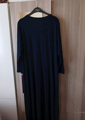 Lacivert Drapeli Uzun Kollu Kadın Elbise - Görsel 2