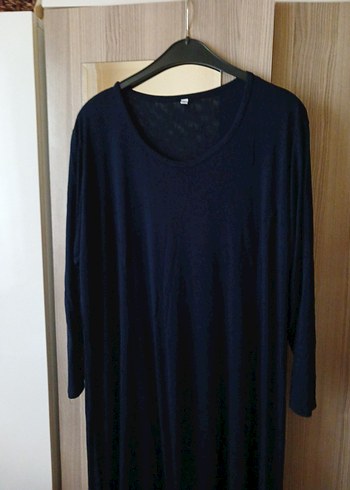 Lacivert Drapeli Uzun Kollu Kadın Elbise - Görsel 3