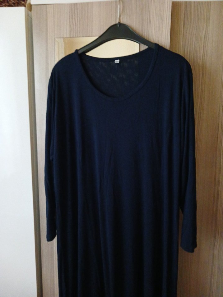 Lacivert Drapeli Uzun Kollu Kadın Elbise - Görsel 3