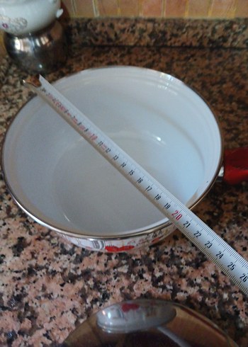 Beden beyaz Renk Renkli Desenli Beyaz Tencere
