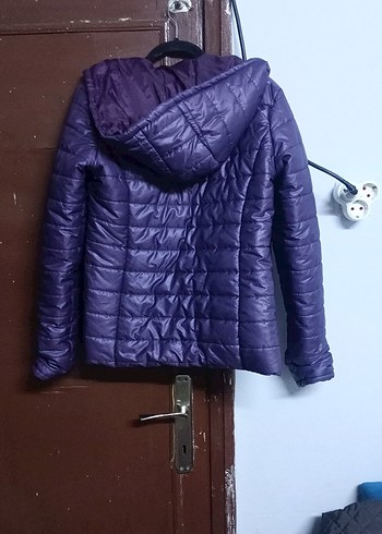 Mor Fermuarlı Kadın Mont - Görsel 2