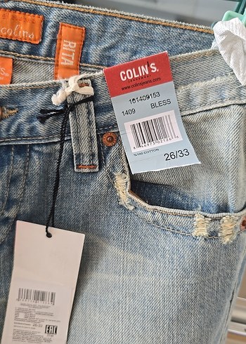 Colin's Nakışlı, Gevşek Kesim Mavi Denim Pantolon 26/33 beden