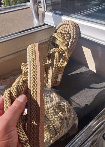 38 Beden camel Renk Bej Bohem Tarzı Kadın Sandalet