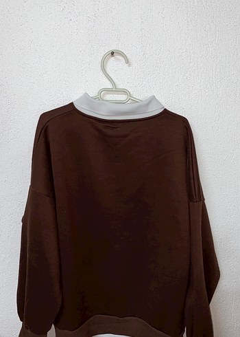 Diğer Kadın Kahverengi Oxford Baskılı Sweatshirt