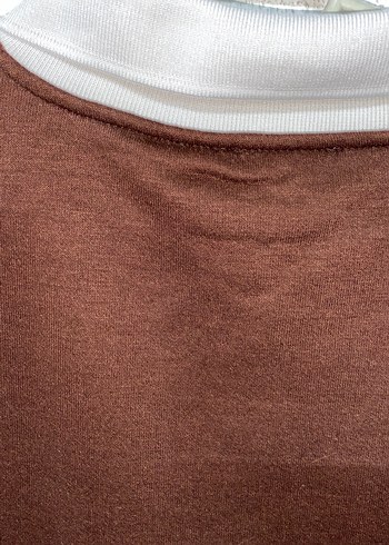 l Beden Kadın Kahverengi Oxford Baskılı Sweatshirt