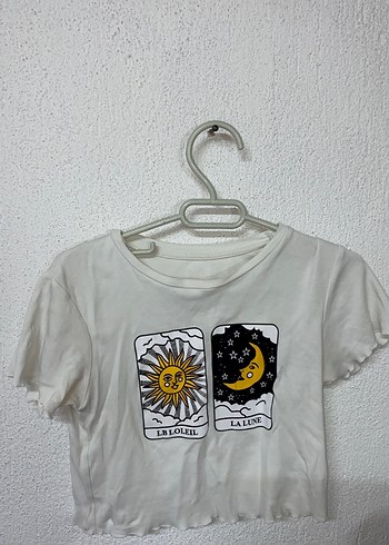 Baskılı Beyaz Mini Kadın Tişört