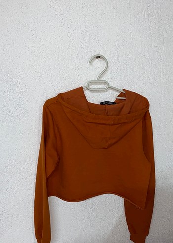 m Beden Kahverengi Kapüşonlu Kadın Sweatshirt
