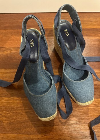 Zara Denim Dolgu Topuklu Ayakkabi
