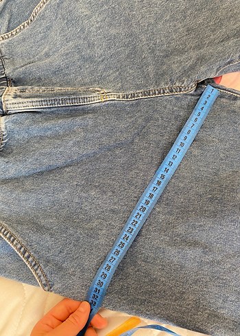 42 Beden mavi Renk Mavi Loose Fit Midi Kot Pantolon