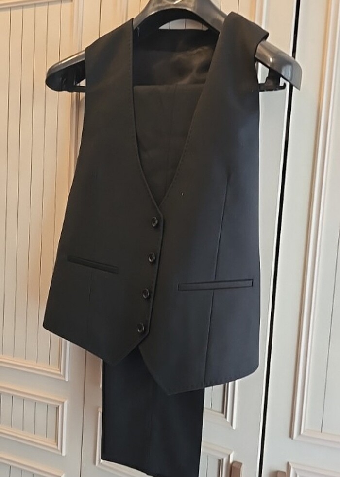 Erkek takım elbise yelekli - Görsel 2