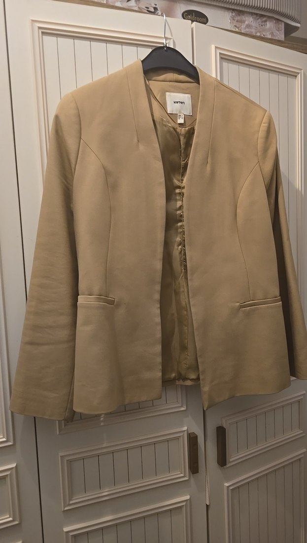 düğmesiz camel ceket - Görsel 2