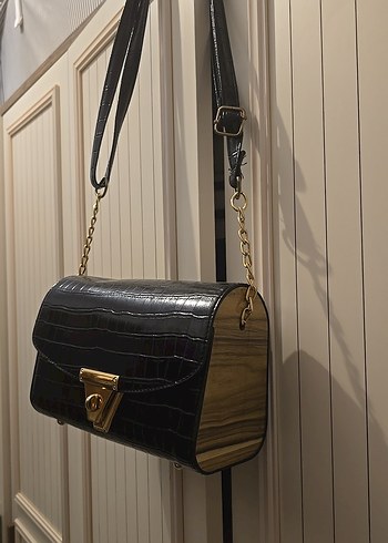 Klasik Siyah Deri Kadın Çanta - Görsel 2