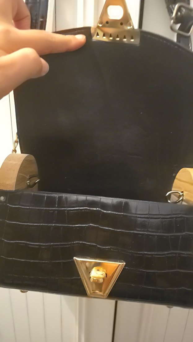 Klasik Siyah Deri Kadın Çanta - Görsel 3