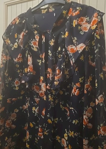 Çiçek Desenli Uzun Kollu  Elbise - Görsel 2