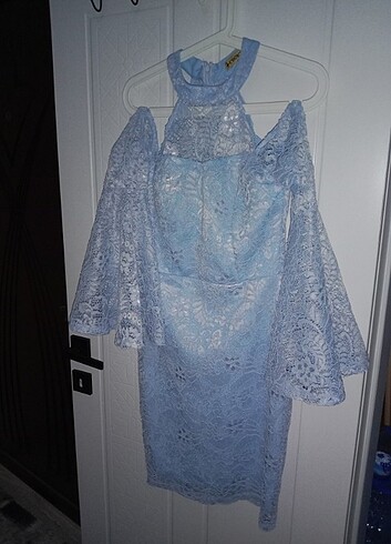 Bebek mavisi balık abiye - Görsel 2