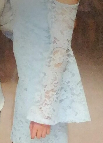 Bebek mavisi balık abiye - Görsel 5