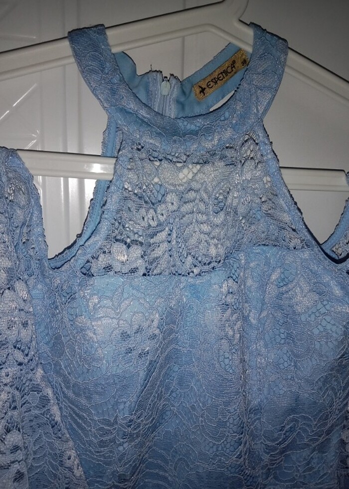 Bebek mavisi balık abiye  - Görsel 3