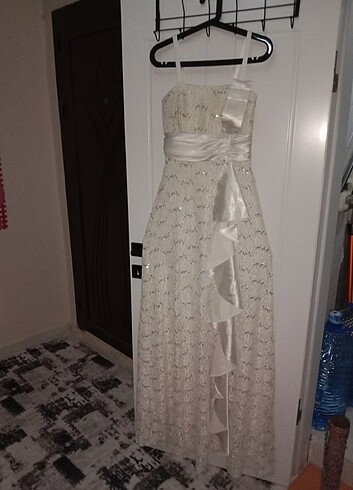 Krem rengi abiye - Görsel 2