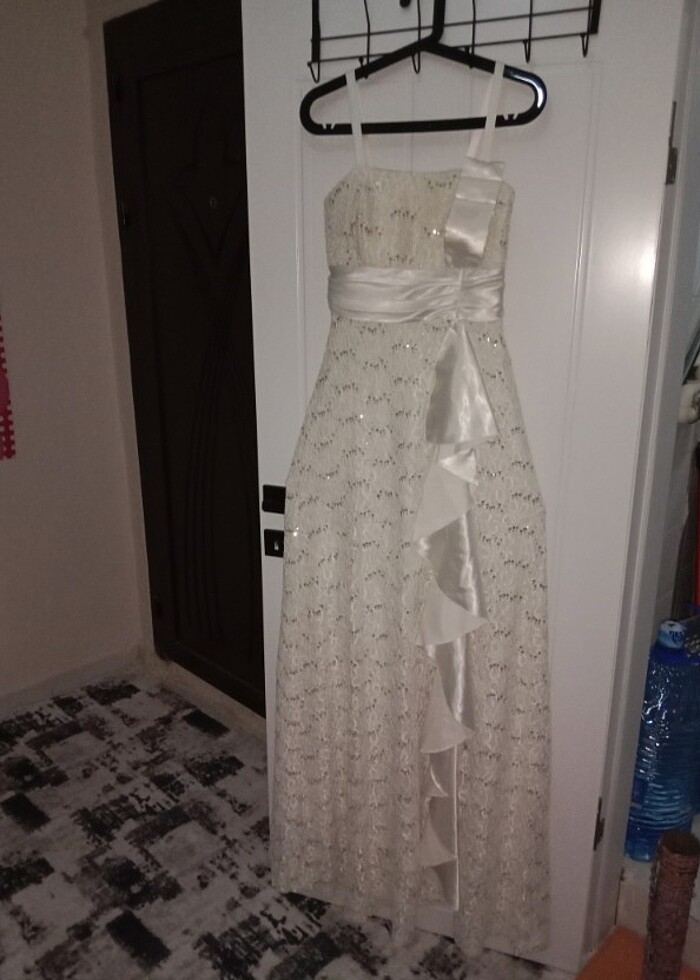 Krem rengi abiye - Görsel 2