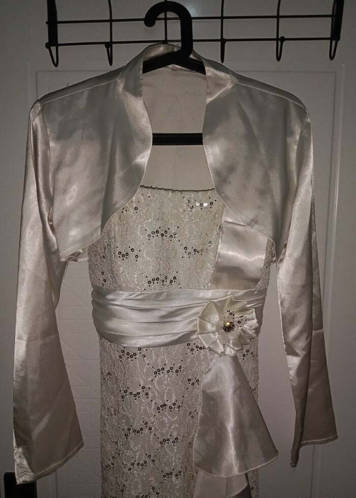 Krem rengi abiye - Görsel 3