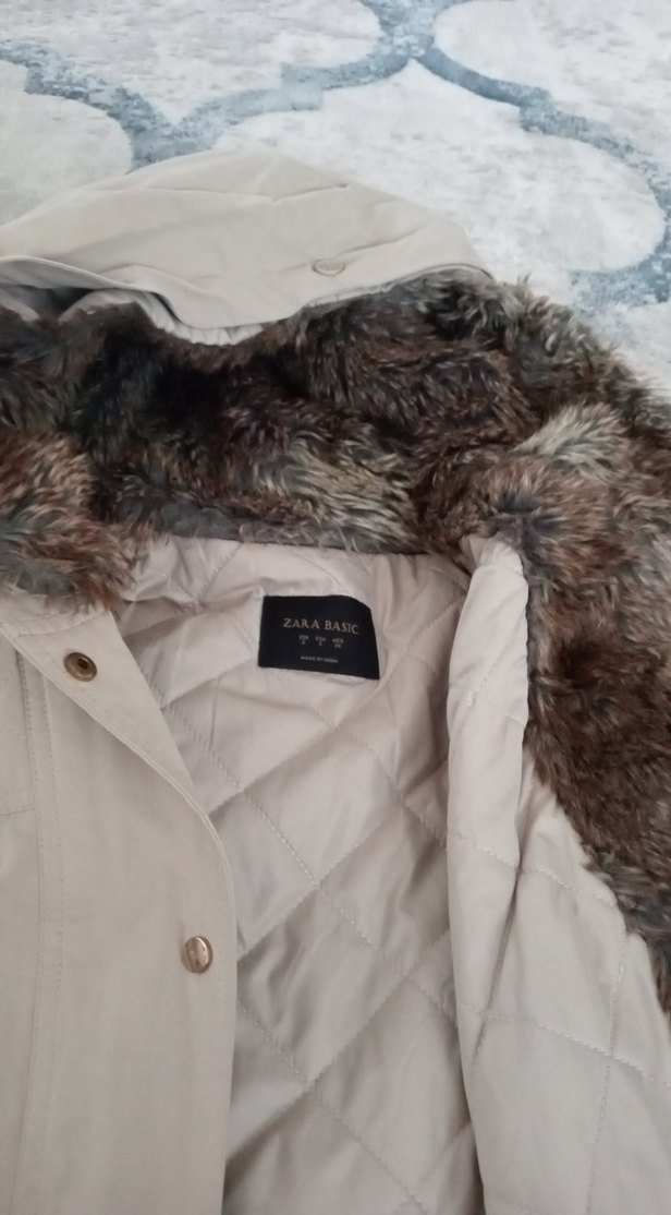 Kürklü Kapüşonlu Kadın Mont - Görsel 2