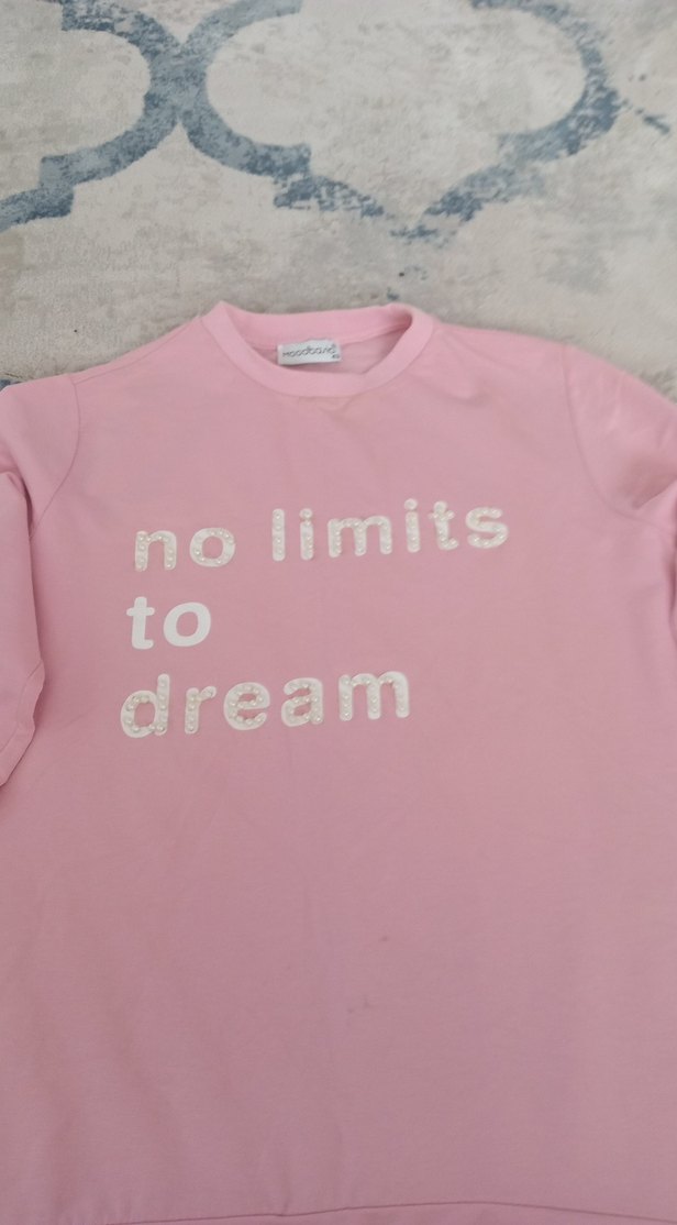 Pembe Pamuklu Düğmeli Midi Sweatshirt - Görsel 2