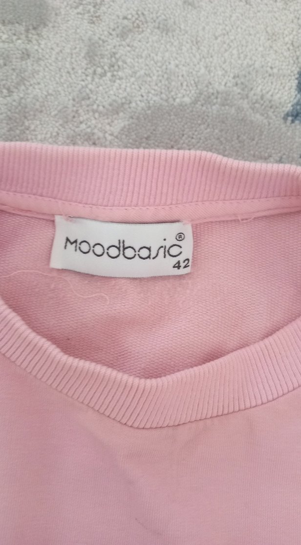 Pembe Pamuklu Düğmeli Midi Sweatshirt - Görsel 3