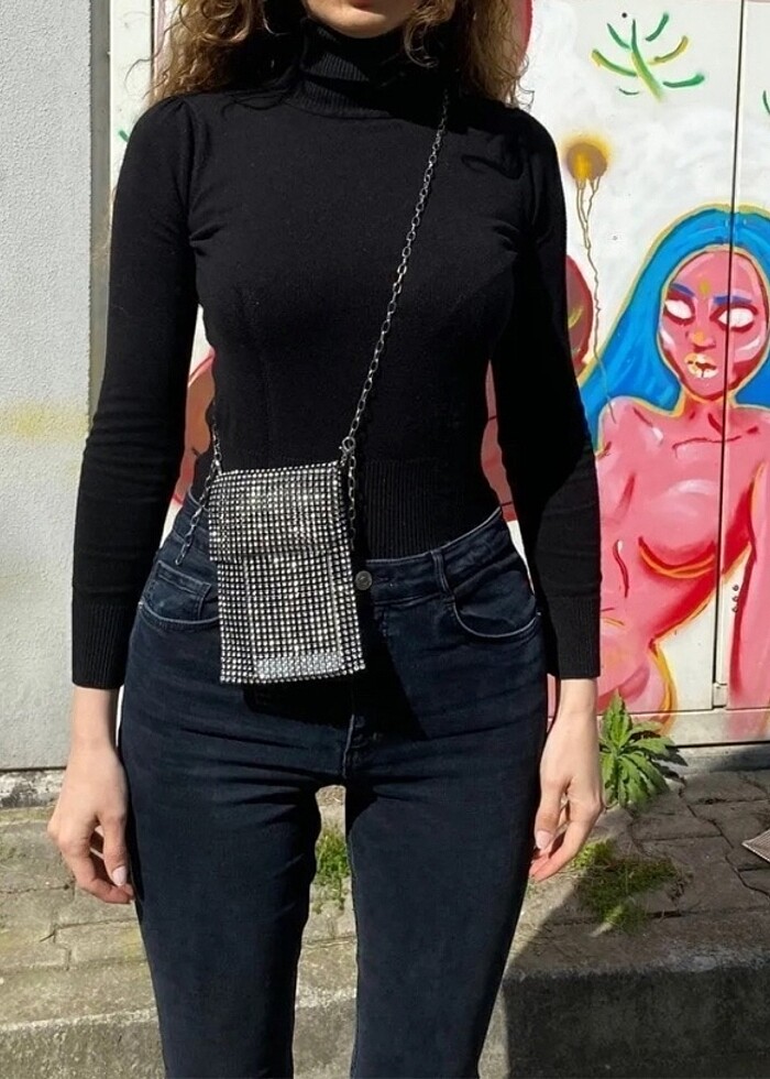 IŞILTILI ŞIK TELEFON ÇANTASI - Görsel 2